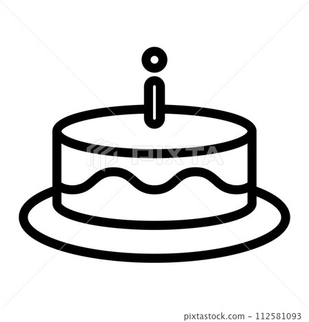 black vector cake icon on white background black vector cake icon on white background 112581093