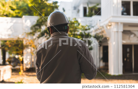 A scene where construction-related contractors are working A scene where construction-related contractors are working 112581304