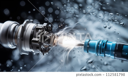 Shows the fuel injector cleaning process.AI Generated Shows the fuel injector cleaning process.AI Generated 112581798