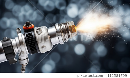 Shows the fuel injector cleaning process.AI Generated Shows the fuel injector cleaning process.AI Generated 112581799