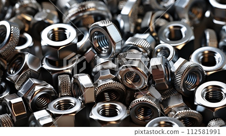 Many special shaped nut rings are waiting to be used.AI Generated 112581991