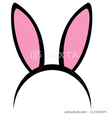 Easter bunny ears mask icon. Ostern rabbit ear spring hat sign. Bunny Ears symbol. Rabbit ears logo. flat style. 112582074