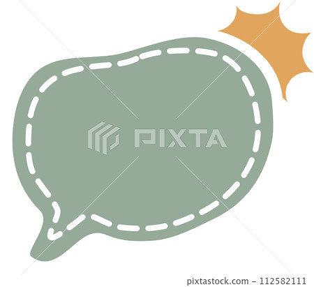 Colorful pastel green color speech bubble balloon, icon sticker memo keyword planner text box banner, flat png transparent element design 112582111