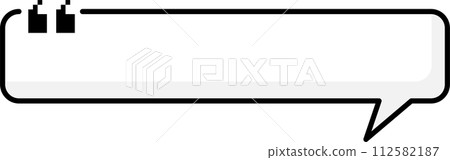 Black and white color speech bubble balloon with quotation marks, icon sticker memo keyword planner text box banner, flat png transparent element design Black and white color speech bubble balloon with quotation marks, icon sticker memo keyword planner text box banner, flat png transparent element design 112582187