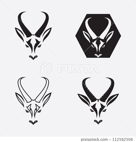 antelope logo vector illustrations design icon logo 112582508