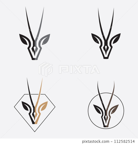antelope logo vector illustrations design icon logo 112582514