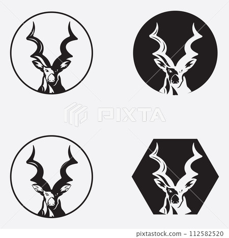 antelope logo vector illustrations design icon logo 112582520