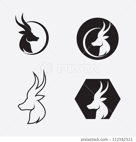 antelope logo vector illustrations design icon logo 112582521