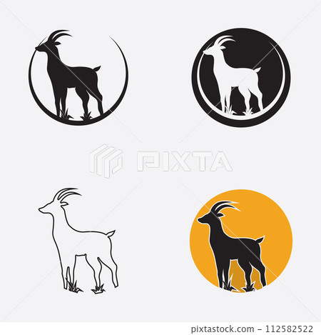 antelope logo vector illustrations design icon logo 112582522