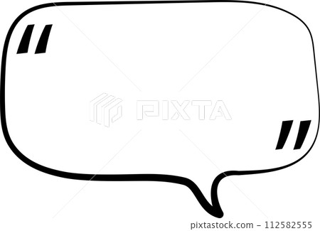 Black and white color speech bubble balloon with quotation marks, icon sticker memo keyword planner text box banner, flat png transparent element design Black and white color speech bubble balloon with quotation marks, icon sticker memo keyword planner text box banner, flat png transparent element design 112582555