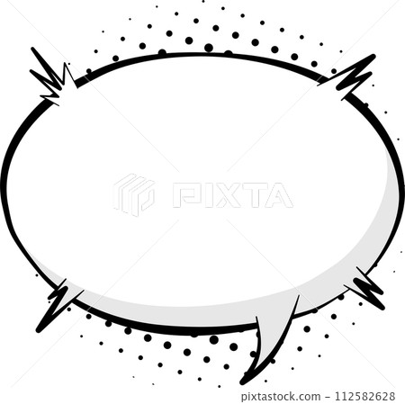 Black and white color Pop art polka dots half tone speech bubble balloon icon sticker memo keyword planner text box banner, flat png transparent element design 112582628