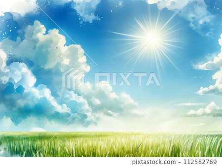 summer sky in the meadow summer sky in the meadow 112582769