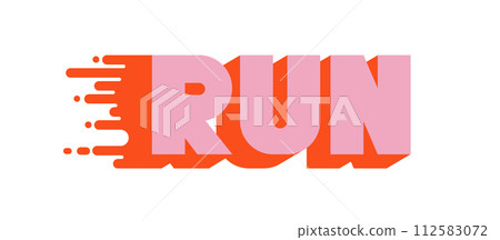 Run, Marathon concept design. Geometric colorful modern design 112583072