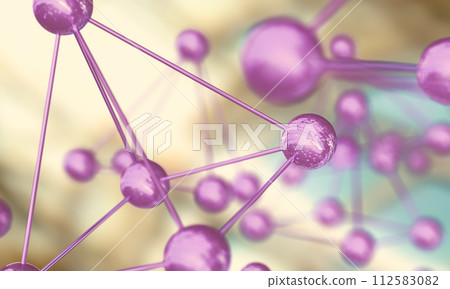 Molecular structures.3d illustration of molecule model. 112583082
