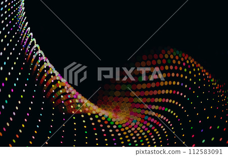 Mesh or net with lines and geometrics shapes detail.3d illustration. 112583091