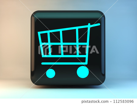 Icon or shopping cart symbol.3d illustration. Icon or shopping cart symbol.3d illustration. 112583096