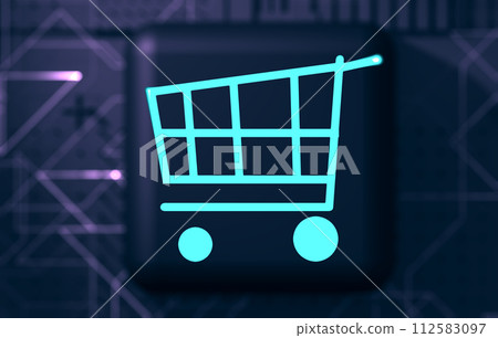 Icon or shopping cart symbol.3d illustration. 112583097