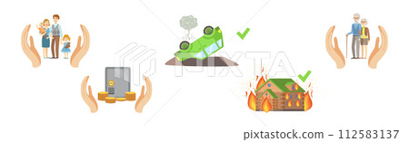Insurance Case and Risk Security Against Unpleasant Incident Vector Set 112583137