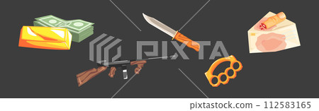 Gangster and Mafia Object and Stuff Vector Set Gangster and Mafia Object and Stuff Vector Set 112583165