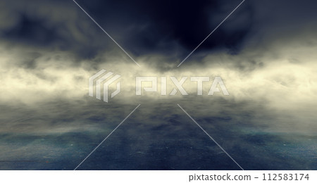 Smoke or fog and spotlight in dark space. Smoke or fog and spotlight in dark space. 112583174