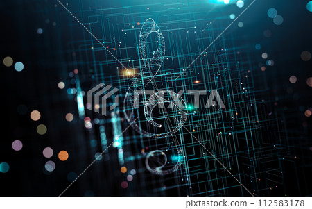Abstract digital music background.Cloud music.3d illustration 112583178
