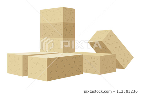 Building material. Red brick. Cartoon supplies for buildings works. Construction concept. Illustration can be used for construction sites or illustrate renovation works Building material. Red brick. Cartoon supplies for buildings works. Construction concept. Illustration can be used for construction sites or illustrate renovation works 112583236