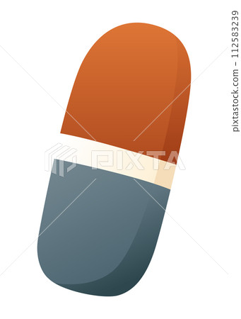 Blue and orange rubber pencil eraser. Vector icon Blue and orange rubber pencil eraser. Vector icon 112583239