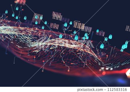 Data volume analysis and analysis tools for networking business.3d rendering. 112583316