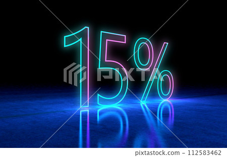 Discount promotion sale made of neon numbers. 3d illustration. Discount promotion sale made of neon numbers. 3d illustration. 112583462