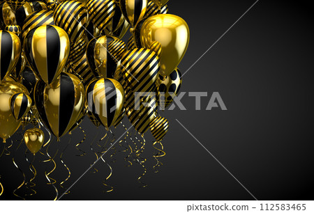 Festive and celebration background. Gold and golden balloons. Festive and celebration background. Gold and golden balloons. 112583465