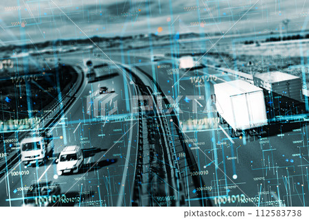 Autonomous car. Driverless car. Self driving vehicle. 112583738