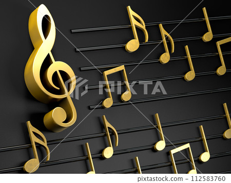 Musical notes and song background.3d illustration. Musical notes and song background.3d illustration. 112583760