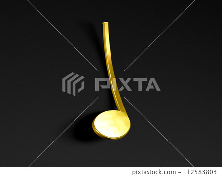 Music background. Golden musical notes on black background.3d illustration. 112583803
