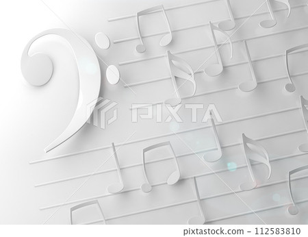 Musical notes and song background.3d illustration. 112583810