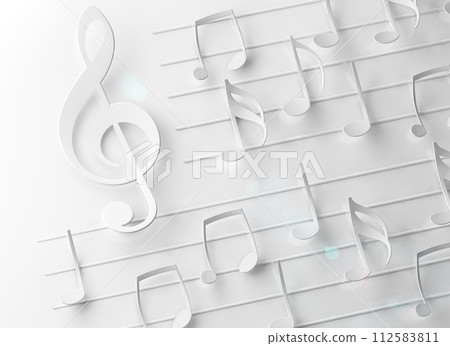 Musical notes and song background.3d illustration. 112583811