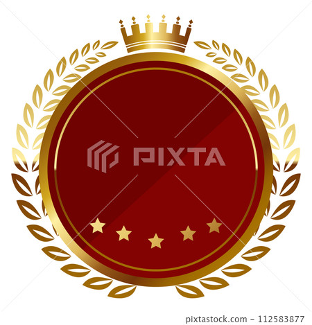 Luxurious emblem red and gold 112583877