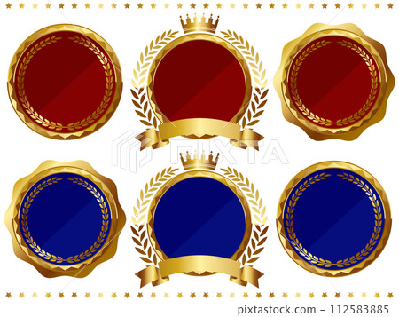 Set of 6 luxury emblems red & blue 112583885