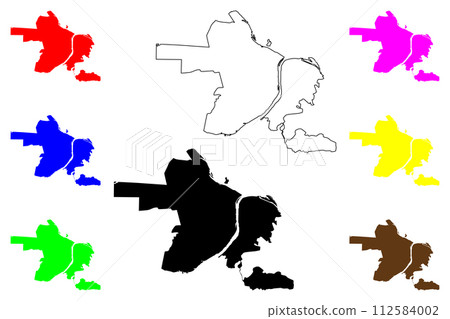 Nizhny Novgorod Urban Okrug (Russian Federation, Russia) map vector illustration, scribble sketch Nizhny Novgorod city map Nizhny Novgorod Urban Okrug (Russian Federation, Russia) map vector illustration, scribble sketch Nizhny Novgorod city map 112584002