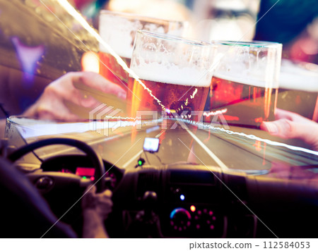 Drive drunk and motion blurred effect. 112584053