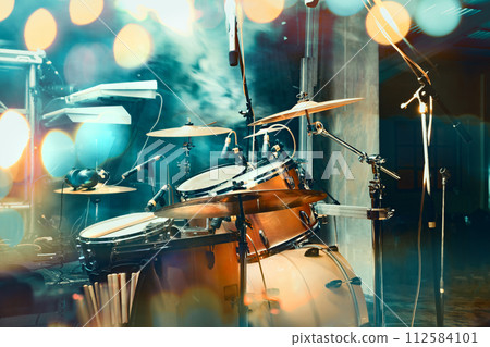 Drum on stage and festive live event. Drum on stage and festive live event. 112584101