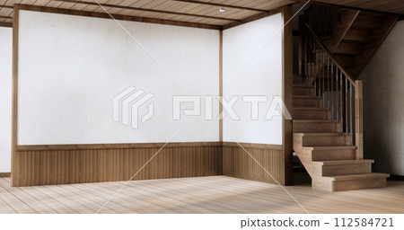 Minimalist Interior with wooden japan empty wall background mockup Minimalist Interior with wooden japan empty wall background mockup 112584721