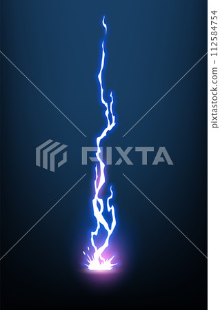 Lightning animation with sparks. Electricity thunderbolt danger, light electric powerful thunder. Bright energy effect, vector illustration Lightning animation with sparks. Electricity thunderbolt danger, light electric powerful thunder. Bright energy effect, vector illustration 112584754