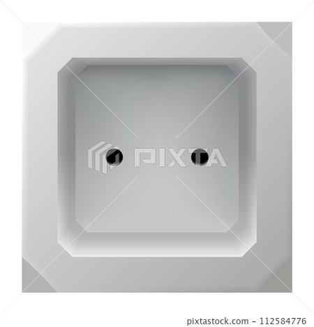 Realistic socket icon. Interior wall outlets or electric connector. Power electrical socket isolated on white background 112584776