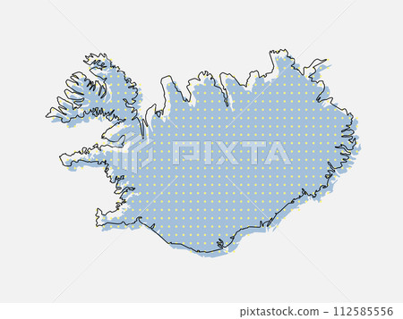 Vector map Iceland, for points, dotted template Vector map Iceland, for points, dotted template 112585556