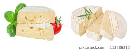 Camembert cheese isolated on white background with full depth of field Camembert cheese isolated on white background with full depth of field 112586213