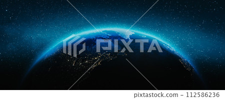 Planet Earth - Atlantic America night 112586236