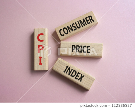 CPI - Consumer Price Index symbol. Concept word CPI on wooden blocks. Beautiful pink background. Business and CPI concept. Copy space. CPI - Consumer Price Index symbol. Concept word CPI on wooden blocks. Beautiful pink background. Business and CPI concept. Copy space. 112586557