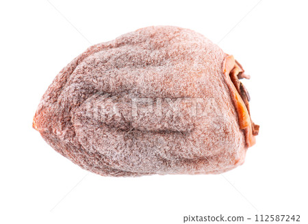 Dried persimmon isolated on white background. Dried fruit snack. 112587242