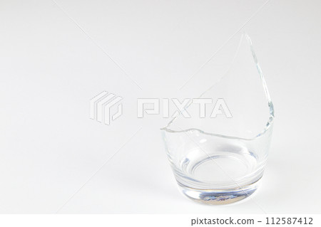 sharp Pieces of broken glass isolated on white background. sharp Pieces of broken glass isolated on white background. 112587412