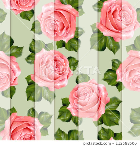 Roses seamless pattern background. Romantic fabric design Roses seamless pattern background. Romantic fabric design 112588500